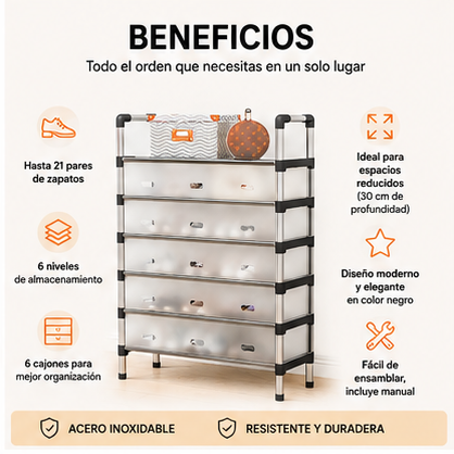 Organizador de zapatos  6 niveles