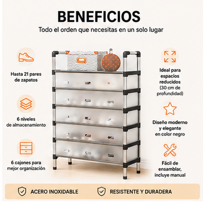 Organizador de zapatos  6 niveles