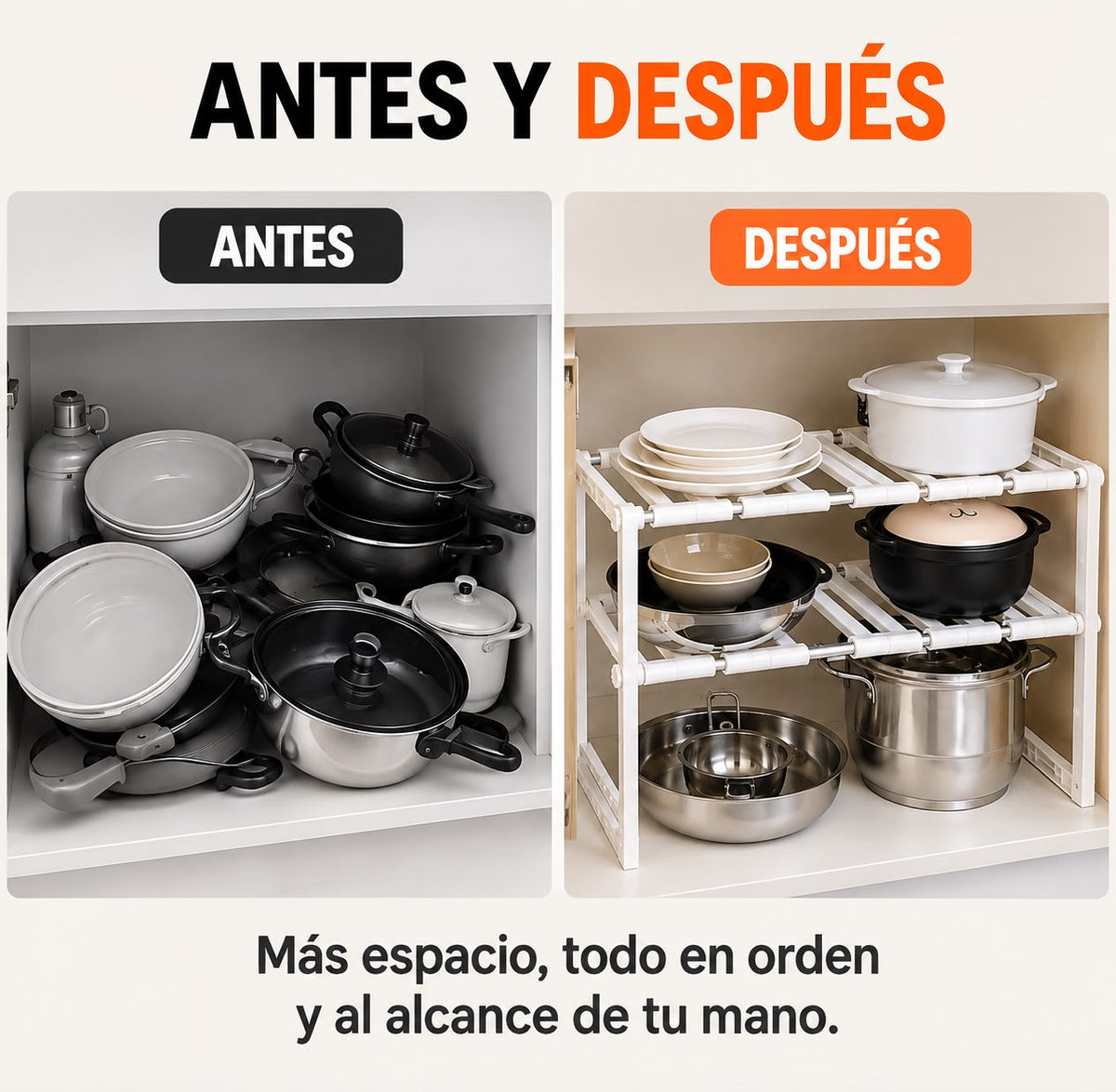 Organizador Doble de Acero Inoxidable
