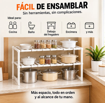 Organizador Doble de Acero Inoxidable