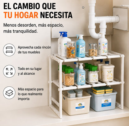 Organizador Doble de Acero Inoxidable