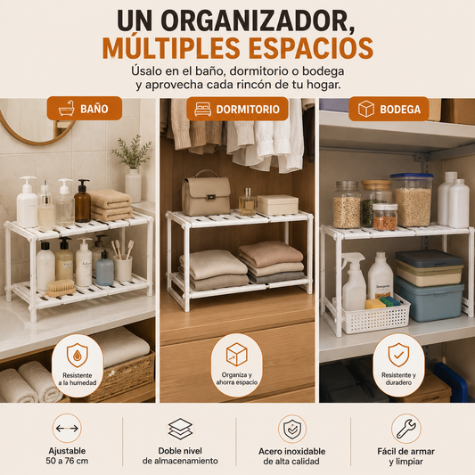 Organizador Doble de Acero Inoxidable